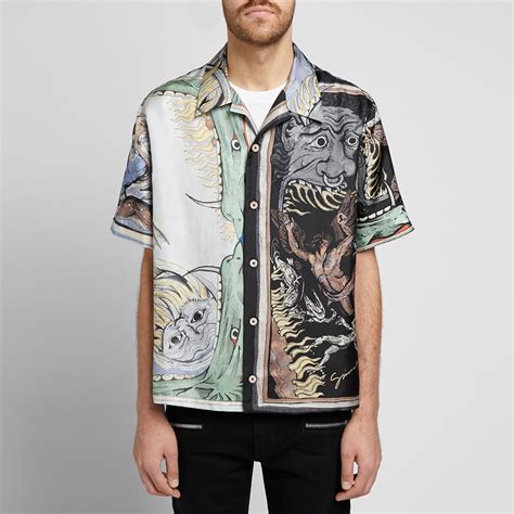 givenchy icarus silk hawaiian shirt|Hawaiian shirt in silk with lemon print .